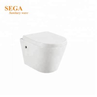 Ceramic wc sanitary ware rimless small size   wall mounted toilet