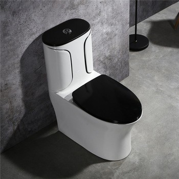 New product creative custom black cover ceramic wc toilet  for home bathroom