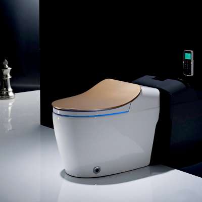 High quality good price gold color seat cover automatic flushing ceramic smart toilet for sale